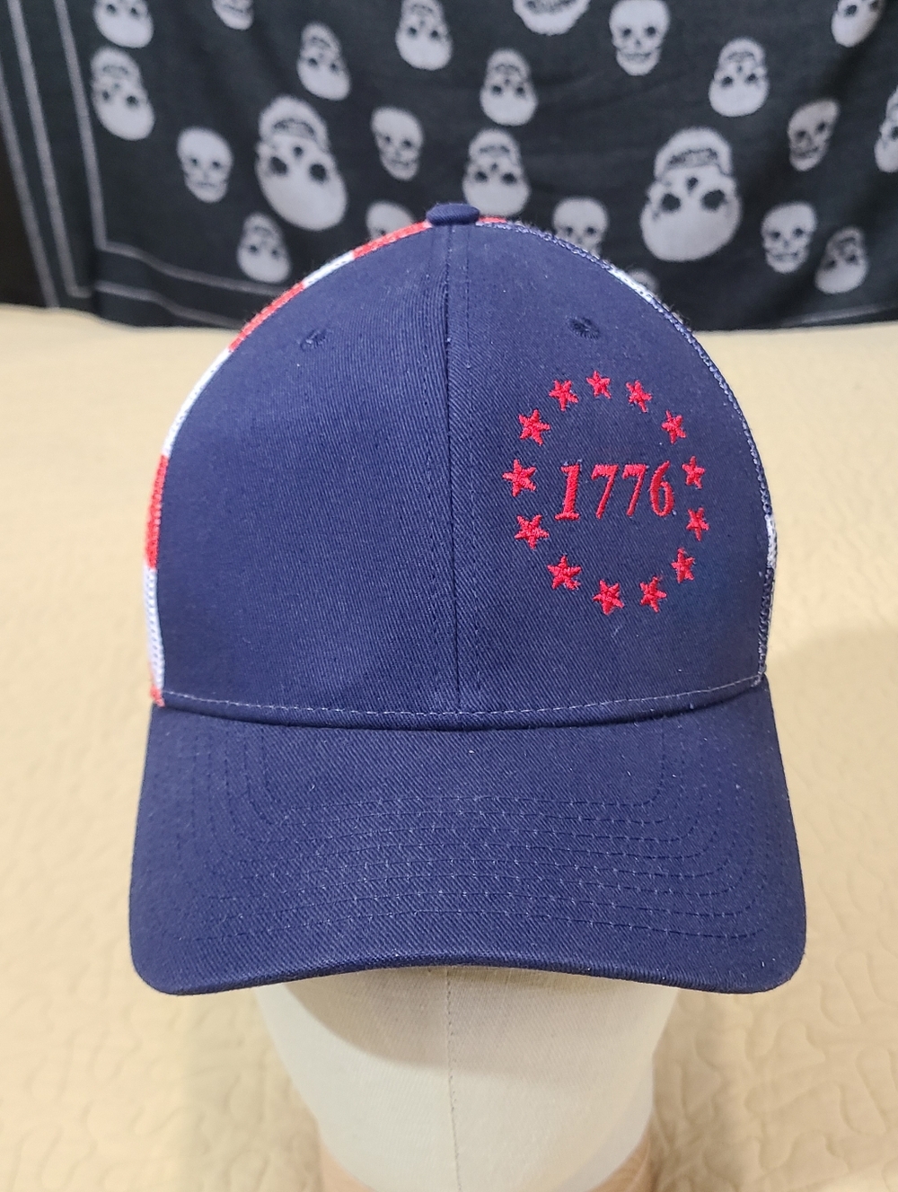 America 1776 Embroidered Patriotic baseball trucker hat